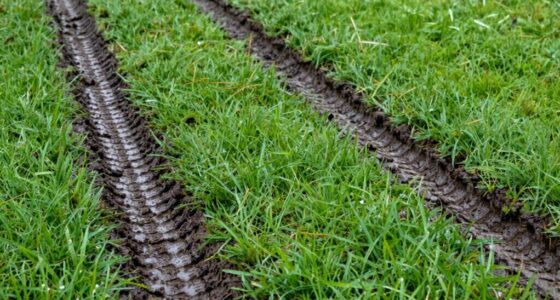 wet lawn tire impressions